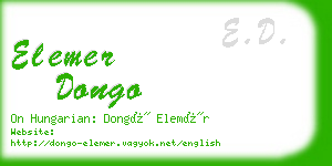 elemer dongo business card